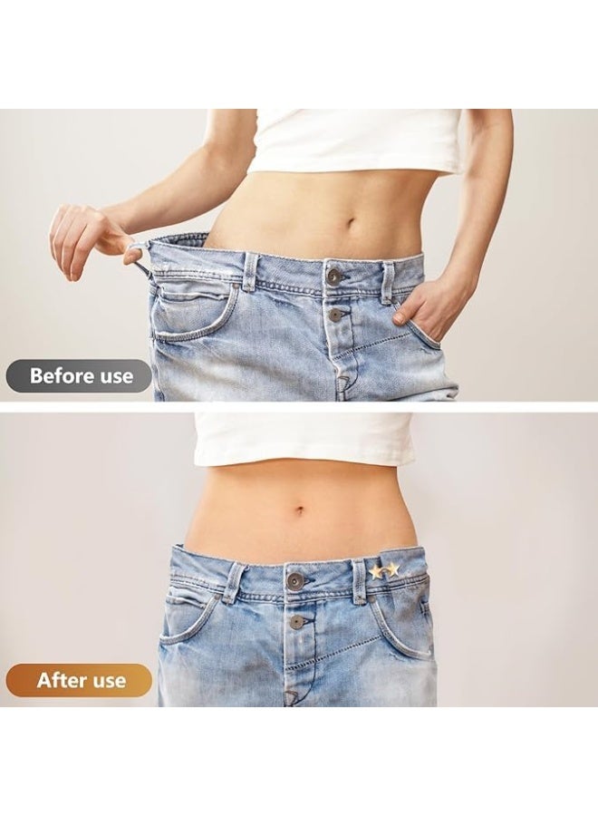 10 Set Pant Waist Tightener Star ons Pins for Loose Jeans Reusable Waist Cincher Clip Metal Star Brooch for Clothing Dresses Skirts No Sewing Decoration Accessories - Image 2