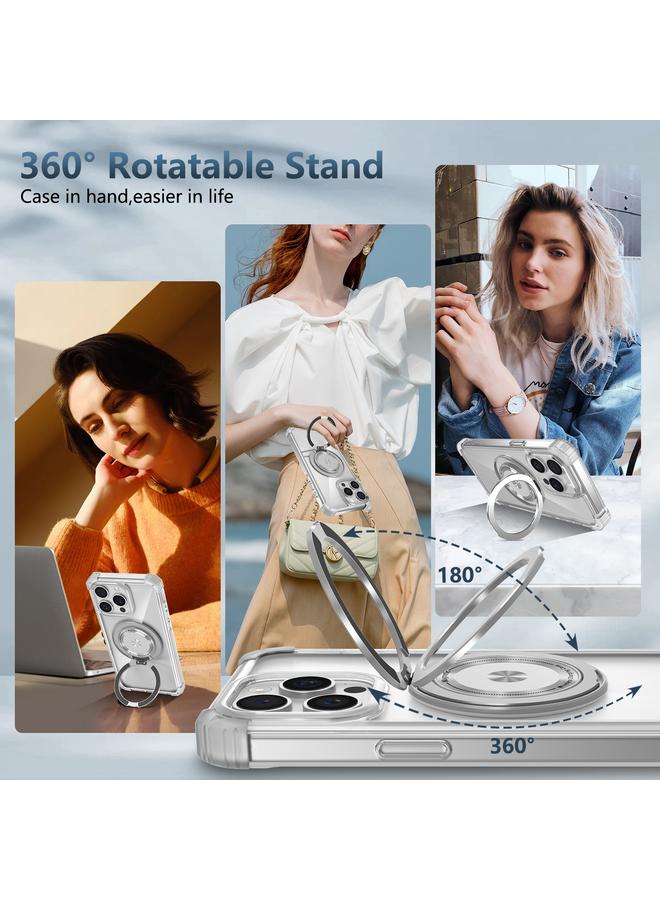 S-TOP Case For iPhone 14 Plus Gold Shield CD Pattern MagSafe Magnetic Phone Case with Rotating Stand - Image 4