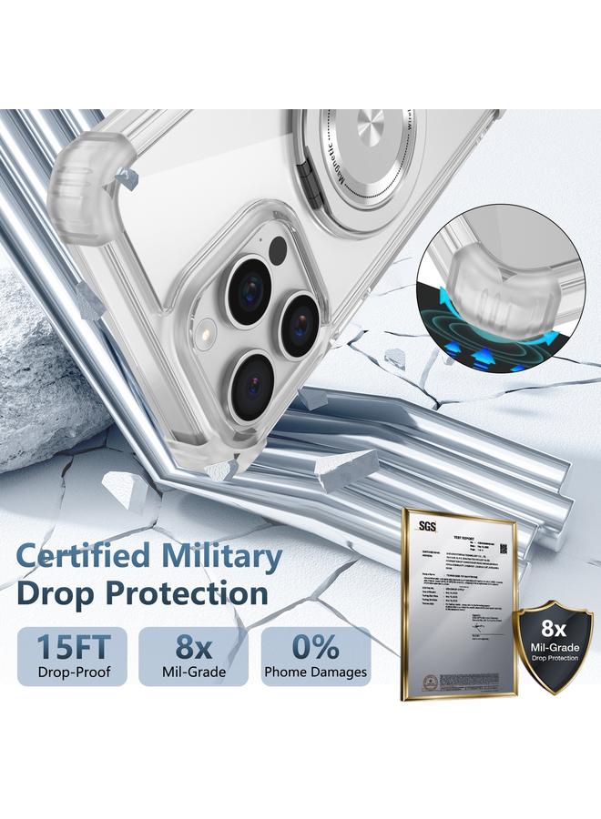 S-TOP Case For iPhone 14 Plus Gold Shield CD Pattern MagSafe Magnetic Phone Case with Rotating Stand - Image 2