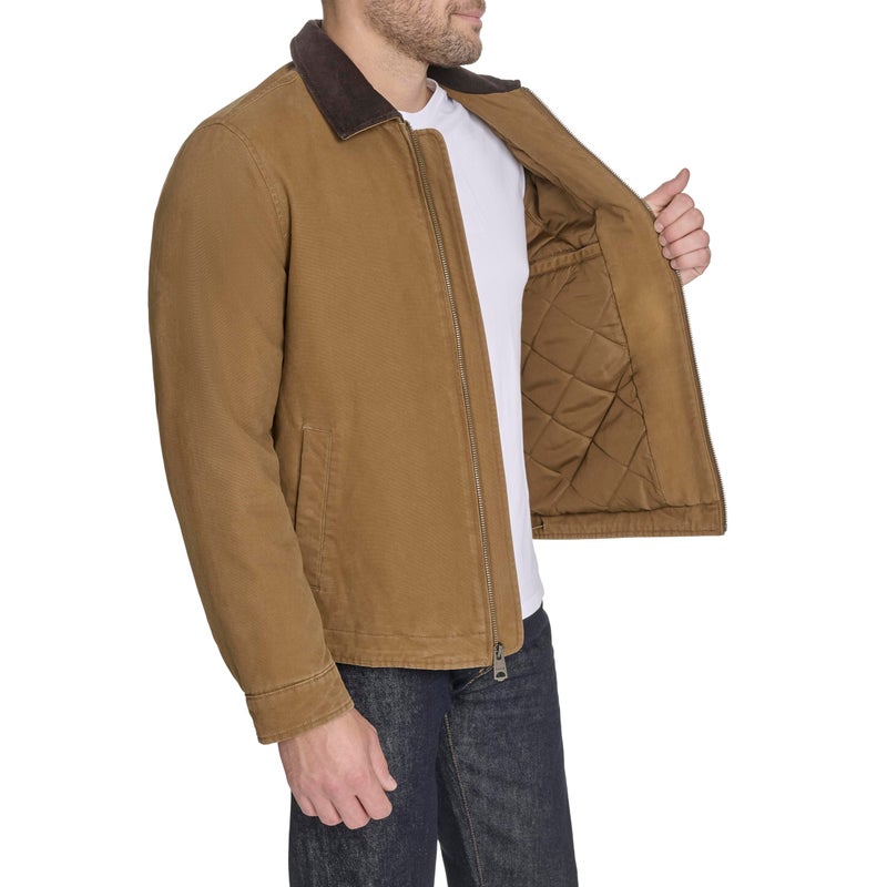 Levi's Men's Cotton Depot Jacket with Corduroy Collar, Worker Brown, Small - Image 3