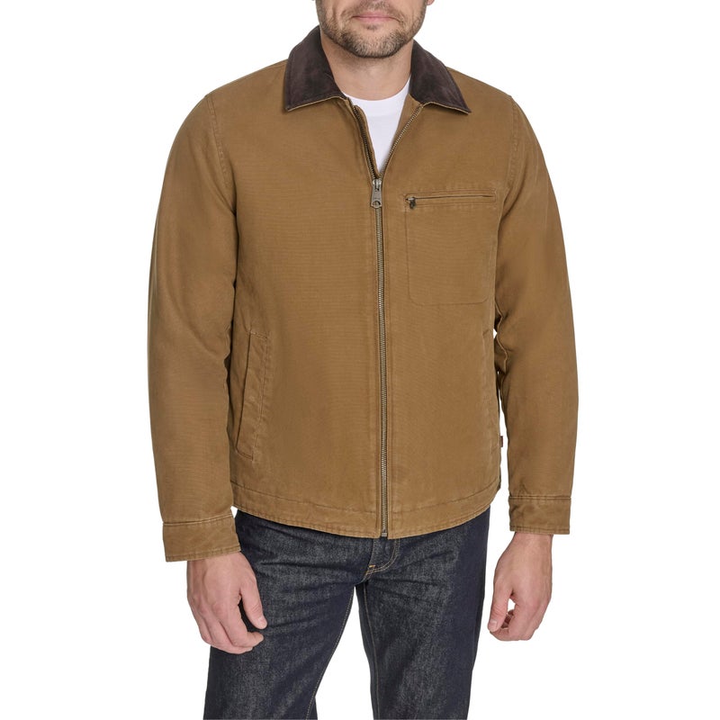 Levi's Men's Cotton Depot Jacket with Corduroy Collar, Worker Brown, Small - Image 1