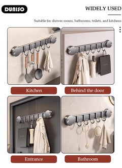 DUNISO Vacuum Suction Cup Hooks, Waterproof No-Punch Towel Rack, Waterproof Suction Hanger with Five Hooks, Multi-Functional ABS Shower Hooks, Removable Wall Mounted Rack, Coat Rack for Window, Glass, Door, Kitchen or Living Room  - Image 3