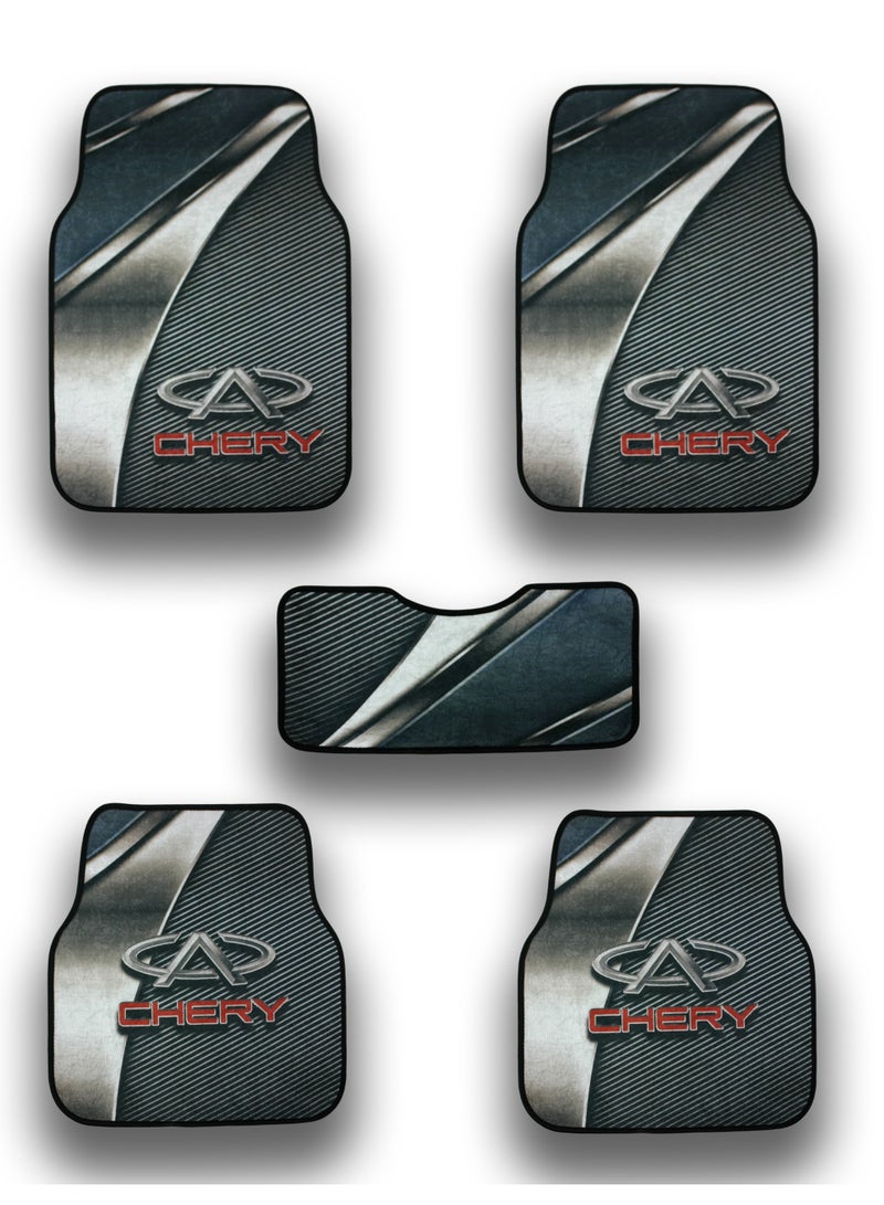 Universal Car Floor Mats Set 5 Pieces Compatible With Chery Vehicles Anti Slip Design Durable Easy To Clean Protects Interior From Dirt Dust Mud Water And Daily Spills Front Rear And Center Mats For Daily Use - Image 1
