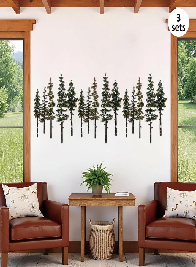 ESTART Metal Pine Tree Wall Art, Metal Tree Wall Decor, Nature Rustic Farmhouse Cabin Decor, Forest Wall Art for Home Living Room Bedroom Office Indoor and Outdoor Decoration (White) - Image 3