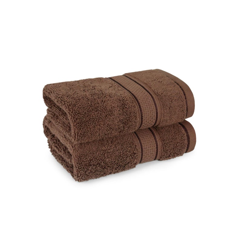 MYTRIDENT Trident Towels for Hand, Indulgence Collection, 100% Cotton Towels for Men/Women, Premium Hand Towel Set, 600 GSM, 2 Pc Hand Towel, 40 cm x 60 cm - Roasted Java - Image 1