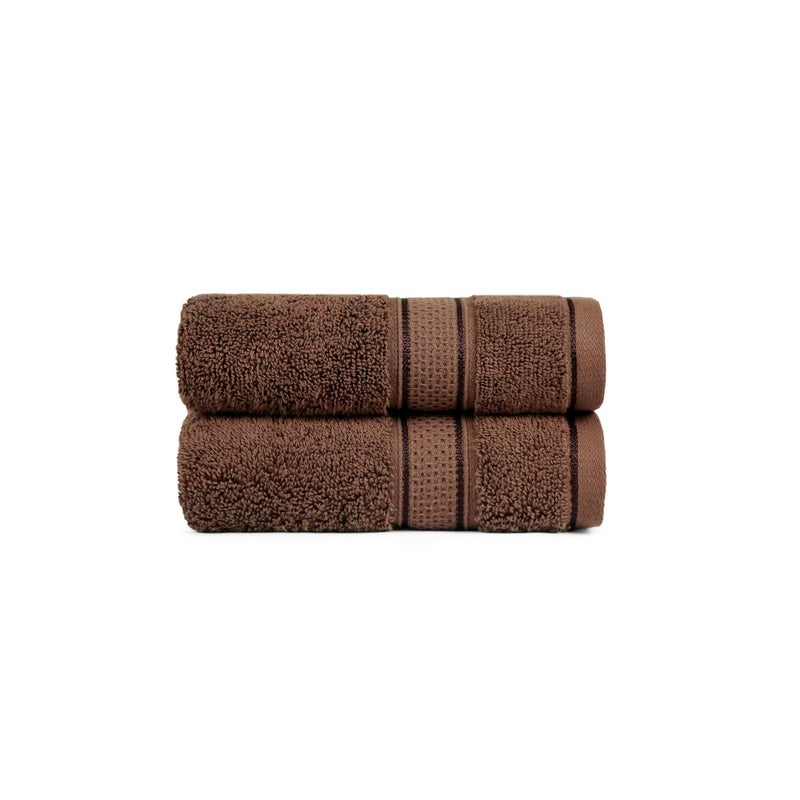 MYTRIDENT Trident Towels for Hand, Indulgence Collection, 100% Cotton Towels for Men/Women, Premium Hand Towel Set, 600 GSM, 2 Pc Hand Towel, 40 cm x 60 cm - Roasted Java - Image 3