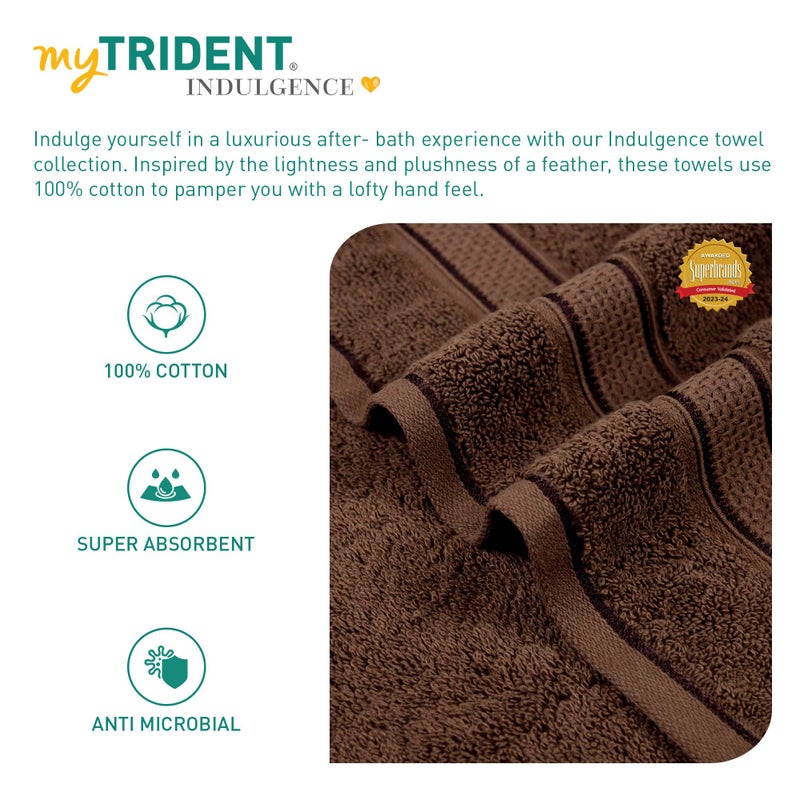 MYTRIDENT Trident Towels for Hand, Indulgence Collection, 100% Cotton Towels for Men/Women, Premium Hand Towel Set, 600 GSM, 2 Pc Hand Towel, 40 cm x 60 cm - Roasted Java - Image 5