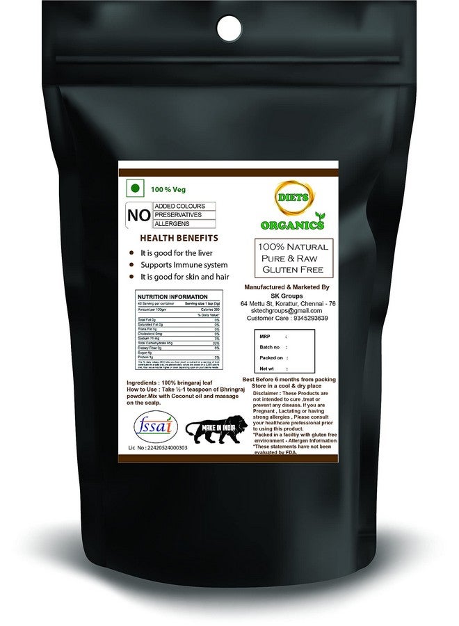 DIETS ORGANICS White Karisalankanni Powder 50Gms (2) | Bringaraj Powder | Kayonni | False Daicy Powder -50Gms Pack Of 2  - Image 2