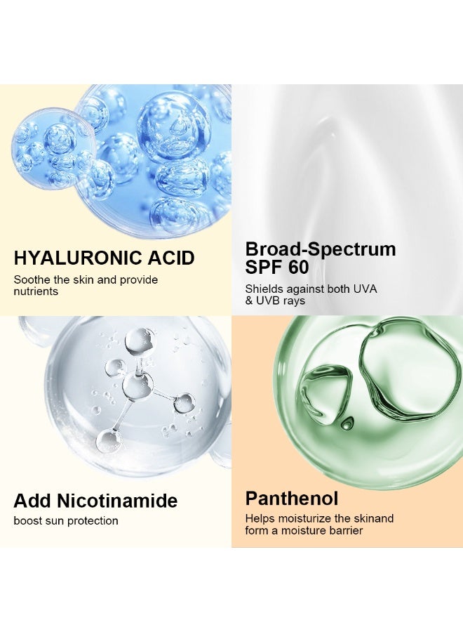 LANEMAY Sunscreen Cream with SPF 60+ Protection - Moisturizes and Nourishes Dry Skin, Protects Skin from Sunburn and Dark Spots, Reduces Fine Lines and Wrinkles - Lightweight and Non-Greasy - Image 3