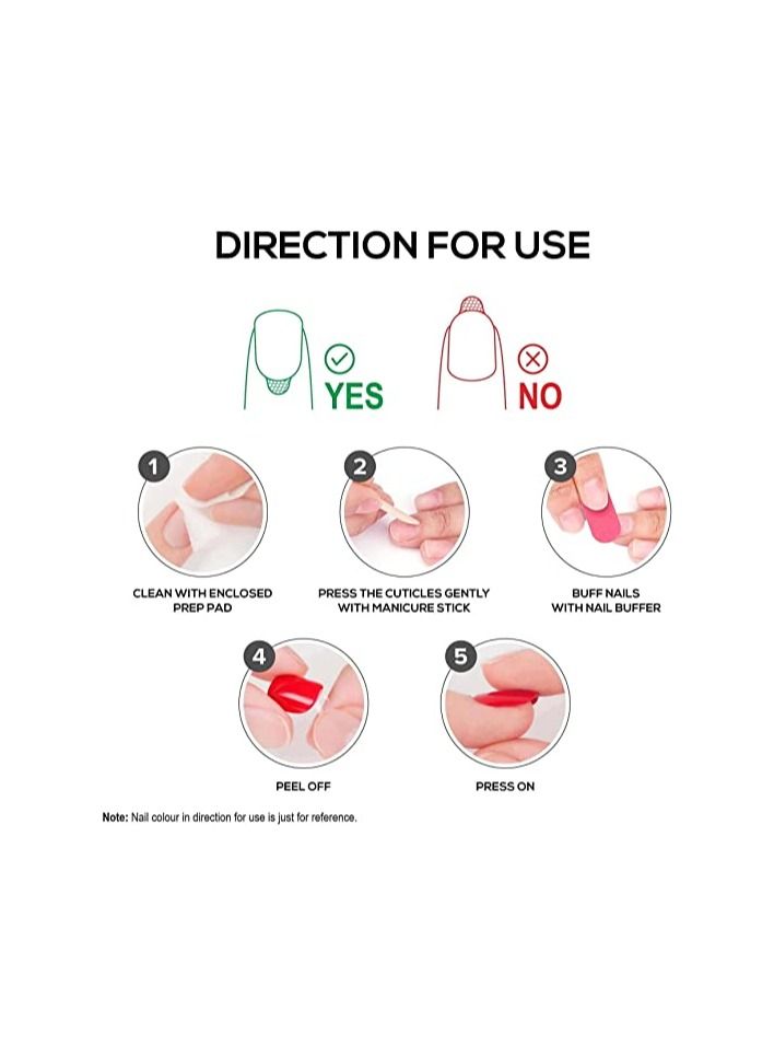 رينيه ريني عصا طويلة على الأظافر ، 24 مجموعة أظافر صناعية على شكل لوز صناعي قابلة لإعادة الاستخدام - Image 4