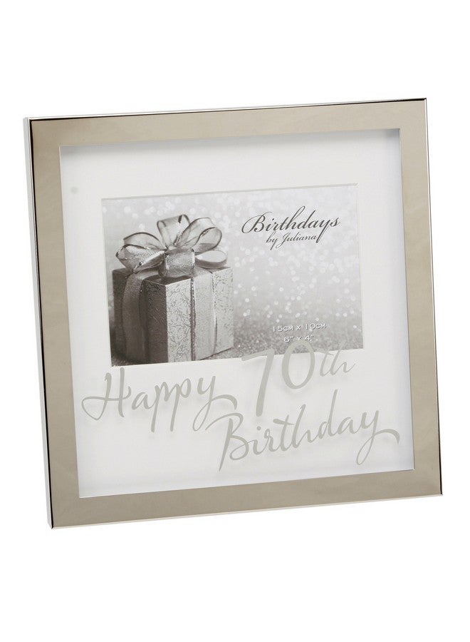 Oaktree Gifts 70th Silverplated Edge Box Frame 6 x 4