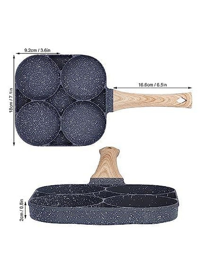 ZEVON Non Stick Egg Frying pan 4 Hole, Multi-Purpose Frying pan for Omelet uttapam,idli Burger Poached Egg Kitchen Breakfast(1pcs) (Black) - Image 5