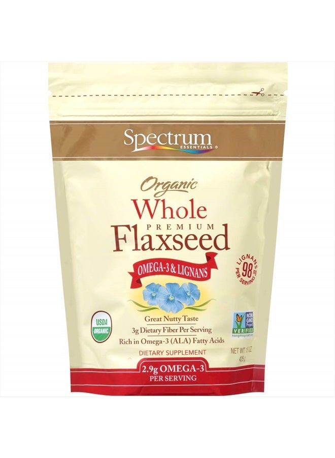 Spectrum Organic Whole Flaxseed, 15 Oz Bag - Image 1