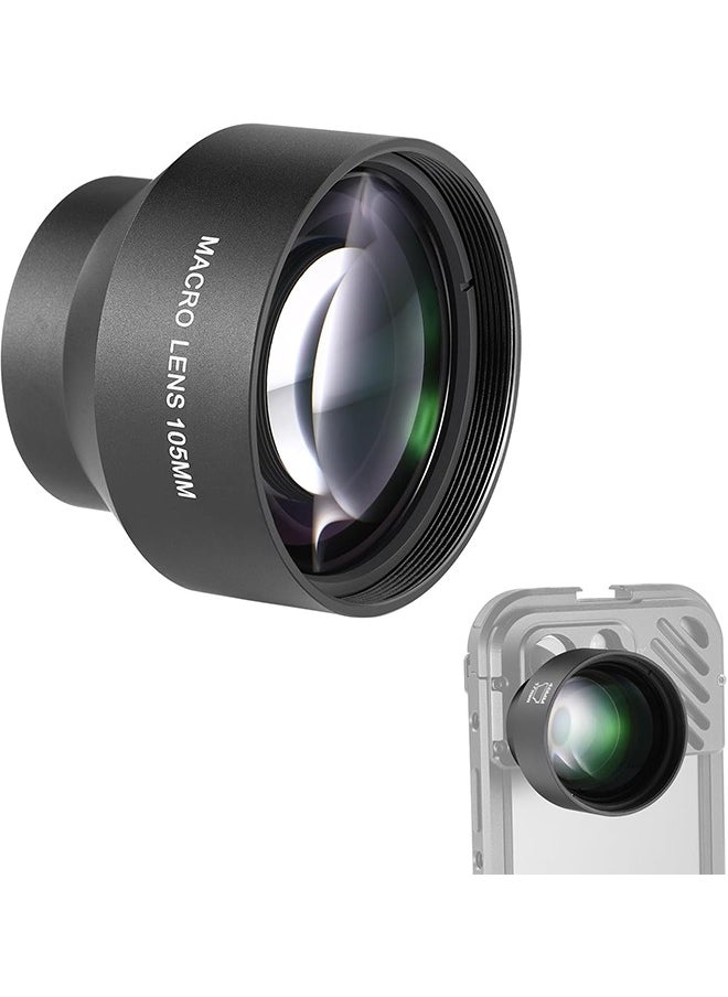 Neewer NEEWER HD 105mm macro lens is only suitable for 17mm threaded back plate, compatible with SmallRig NEEWER iPhone Samsung mobile phone cage case, comes with 17mm lens adapter, 46mm front thread, LS-26  - Image 1