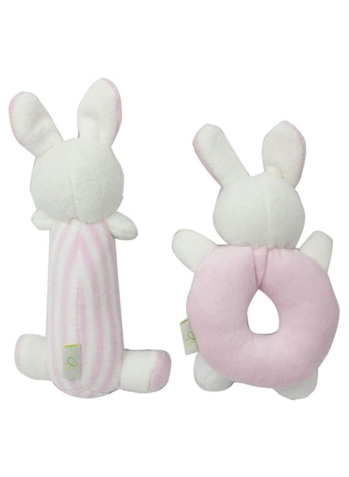 Baby Cute Rabbit Plush Doll Set，Pink Grip Nursery Toy - Image 2