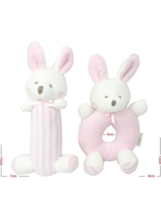 Baby Cute Rabbit Plush Doll Set，Pink Grip Nursery Toy - Image 3