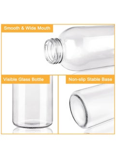 FUFU 6Pcs 25oz Glass Water Bottles, Clear Glass Bottles with Stainless Steel Lids, Reusable Glass Drink Bottles with Caps, Juice Bottles for Juicing  - Image 3