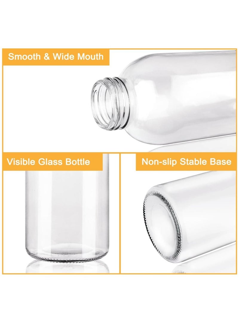 FUFU 6Pcs 25oz Glass Water Bottles, Clear Glass Bottles with Stainless Steel Lids, Reusable Glass Drink Bottles with Caps, Juice Bottles for Juicing  - Image 3