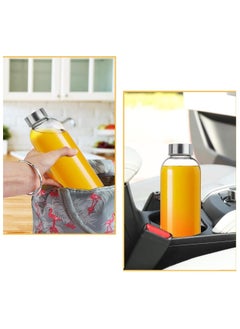 FUFU 6Pcs 25oz Glass Water Bottles, Clear Glass Bottles with Stainless Steel Lids, Reusable Glass Drink Bottles with Caps, Juice Bottles for Juicing  - Image 5