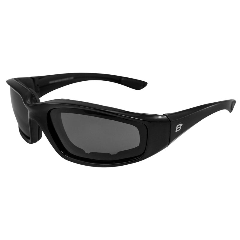 نظارات موتوسيكل Birdz Eyewear Oriole مع إطار أسود وعدسات مدخنة مت polarized