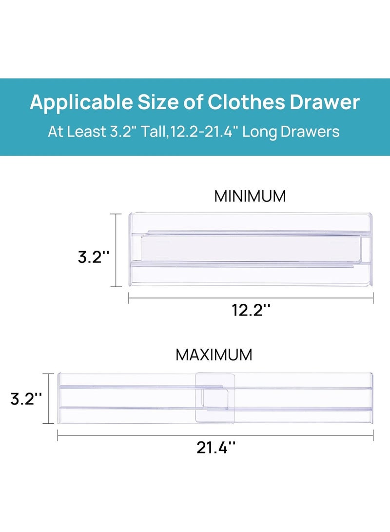 RION Pack of 8 Adjustable & Expandable Drawer Organizers – Clear Plastic Storage Organisers with Dividers for Kitchen, Bathroom, Makeup & Office Drawers - Image 2