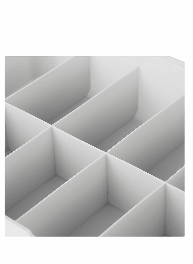 Family Plastic Bra Underwear Socks Stackable Holder Multifunctional Storage Box Container Household Organizer for Cloth Drawer Divider No Cover/ 10 Cells Grey