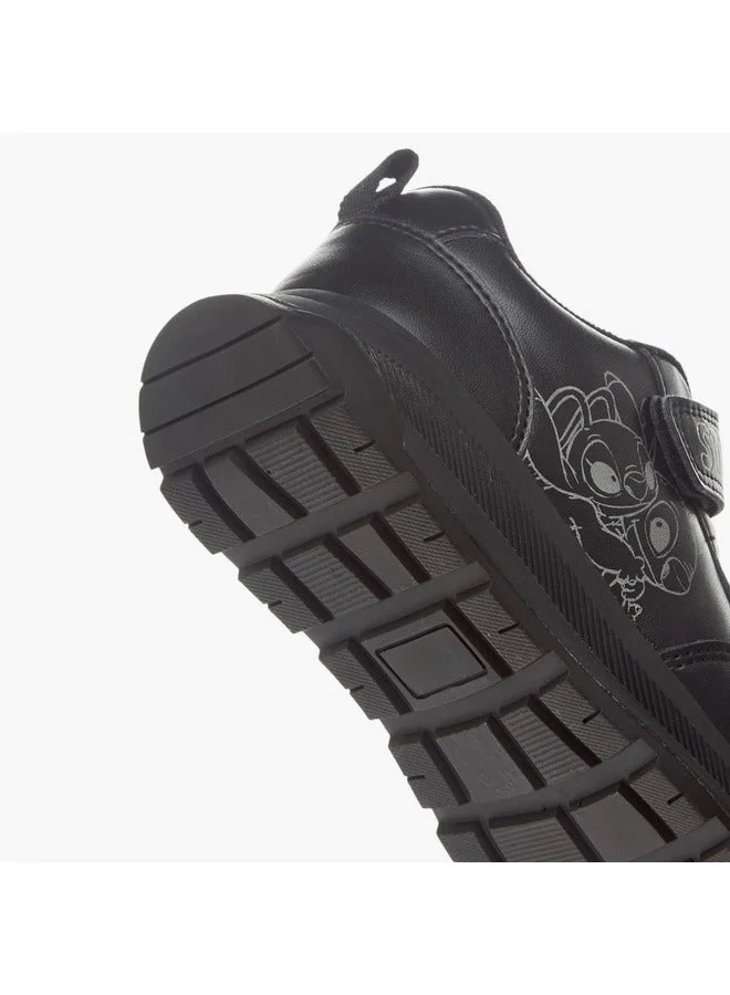 Disney  Girls Stitch Print School Shoes with Hook and Loop Closure  | Best Price UAE