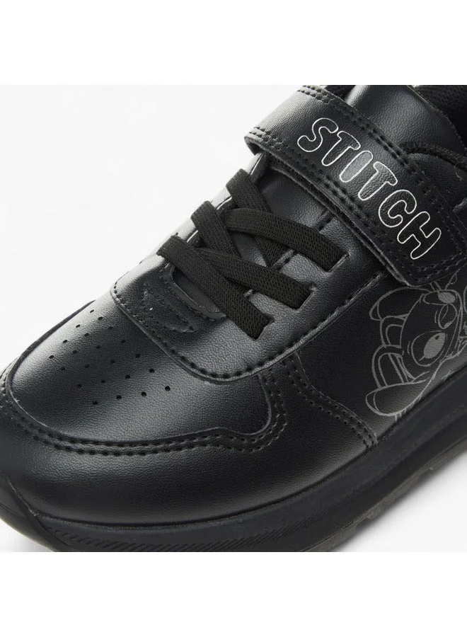 Disney  Girls Stitch Print School Shoes with Hook and Loop Closure  | Best Price UAE