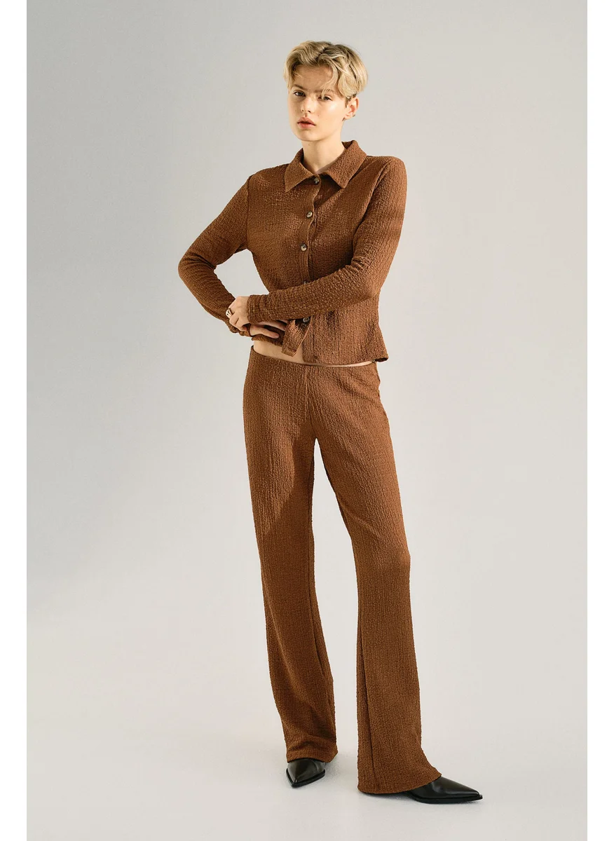 H&M Fitted Crinkled Shirt