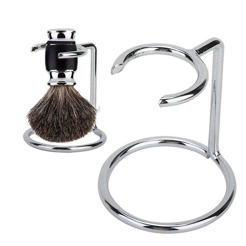 Men Stainless Steel Shaving Brush Stand Razor Holder for Salon Home Travel Use - Image 4