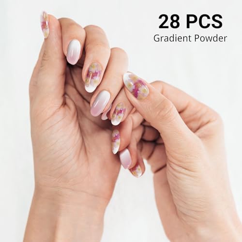 DUKASOU Semi Cured Gel Nail Strips Spring Blossoms 28 pcs Gel Nail Strips Work with Any UV Lamp Salon Quality UV Nails Stickers Easy to Apply for Home Nails DIY - Image 5