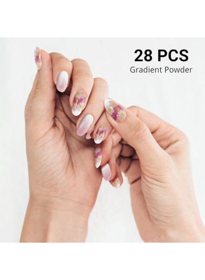 DUKASOU Semi Cured Gel Nail Strips Spring Blossoms 28 pcs Gel Nail Strips Work with Any UV Lamp Salon Quality UV Nails Stickers Easy to Apply for Home Nails DIY - Image 4