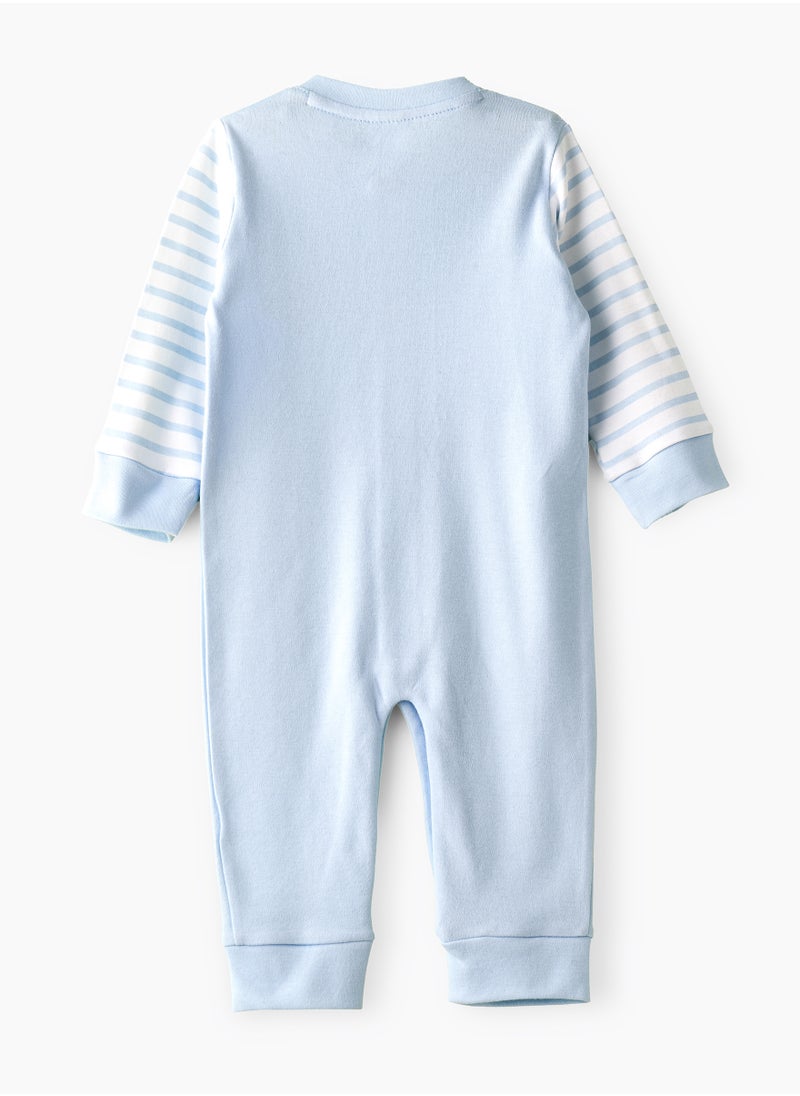 Tiny Hug - Baby Boy Blue Bear Onesie - Image 1