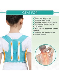 Y&D Back Brace, Posture Corrector for Kids Teens, Relieve Pain Adjustable Upper race Spinal Support with Soft Shoulder Pads to Prevent Humpback, Recommended by Doctor (M, Blue)  - Image 3
