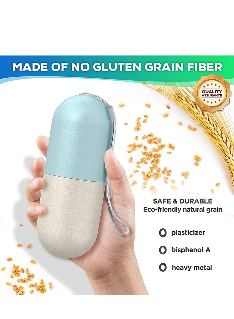 SOLARAE Weekly Pill Organizer, Upgrade Large Compartment Grain Fiber Moisture-Proof, Laser Carving Markings, BPA Travel Hiking 7 Day Box Case to Hold Pills, Vitamins, Fish Oil, Supplements - Image 2