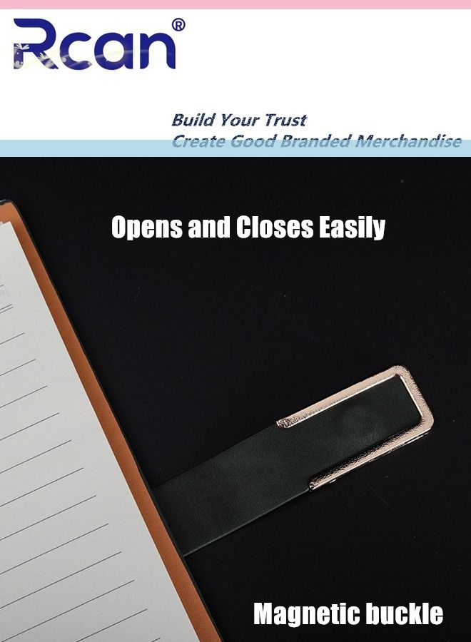 ركان دفتر ملاحظات من جلد البولي يوريثان A5 غلاف ناعم غلاف ورقي عادي دفتر يوميات السفر مع مشبك مغناطيسي سميك قابل للفصل مبطن لسجل الاجتماع مناسب للأعمال المكتبية والمدرسية والكتابة العائلية - Image 4