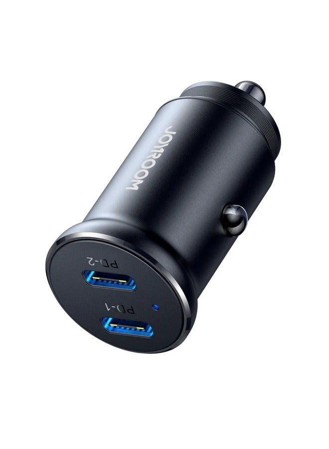 JOYROOM Fast Car Charger PD 30W Dual USB C Ports Fast Charging Car Power Adapter For iPhone 15 Pro/15 Pro Max/15/14/13/12/11, Samsung Galaxy S23/22/21, iPad Pro/Air, Oneplus 11 Pro, Huawei, Xiaomi Black - Image 2