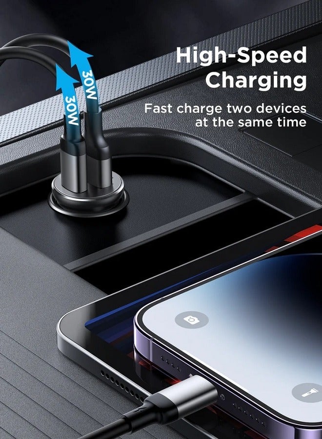JOYROOM Fast Car Charger PD 30W Dual USB C Ports Fast Charging Car Power Adapter For iPhone 15 Pro/15 Pro Max/15/14/13/12/11, Samsung Galaxy S23/22/21, iPad Pro/Air, Oneplus 11 Pro, Huawei, Xiaomi Black - Image 5