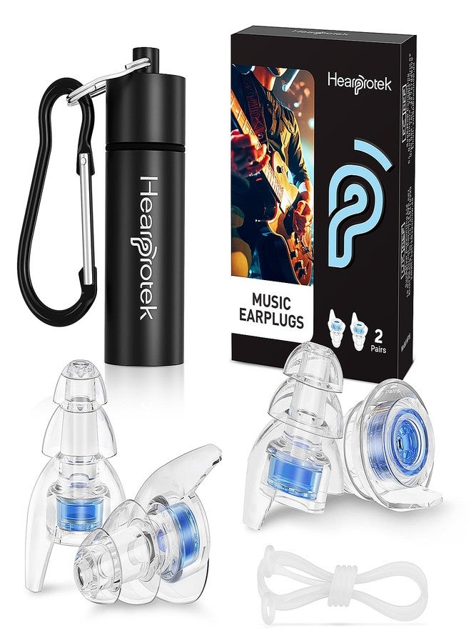 Hearprotek Concert Ear Plugs, 2Pairs Reusable high Fidelity Musician Ear Plugs for Concerts Loud Music-Noise Reduction Ear Protection earplugs for Rave,Festival,Music,Tinnitus Relief - Image 1