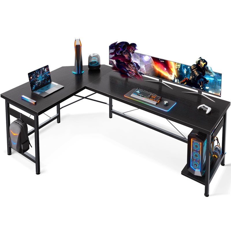 Coleshome 66 L Shaped Gaming Desk Corner Computer Desk Sturdy Home