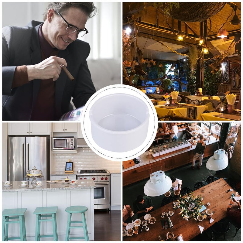 White High Temperature Resistant Porcelain Ashtray for Smoking Outdoor and Home Use - Image 5