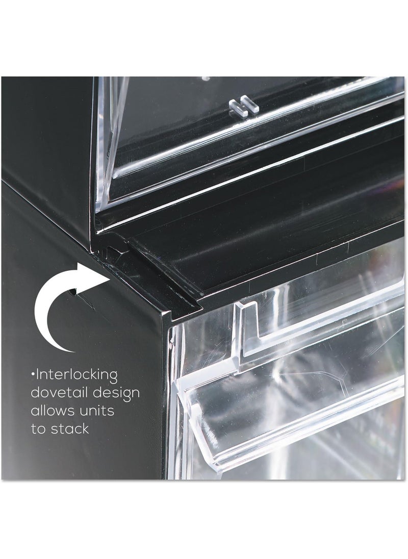 Deflecto Deflecto 20304OP Threebin horizontal tilt bin storage system 2358w x 734d x 912h black  - Image 5