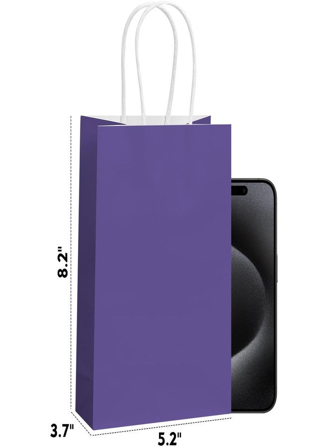 REMTAP Gift Paper Bags 5.9×3.2×8.2 50Pcs Kraft Bags with Handles Bulk Gift Bags for Wedding Party Craft Retail Packaging, Shopping, Party Favor, Retail Bag (Purple-S-50pcs, 5.9×3.2×8.2 - Image 2