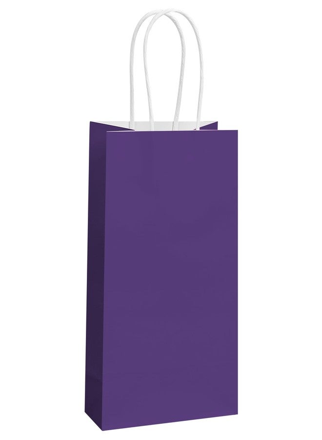 REMTAP Gift Paper Bags 5.9×3.2×8.2 50Pcs Kraft Bags with Handles Bulk Gift Bags for Wedding Party Craft Retail Packaging, Shopping, Party Favor, Retail Bag (Purple-S-50pcs, 5.9×3.2×8.2 - Image 1