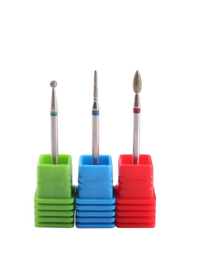 MZCMSL 3Pcs Diamond Cuticle Drill Bits (Needleballbullet) Nail Bitprofessional Manicure Drill Bit Kit3/32 Shank E File - Image 1
