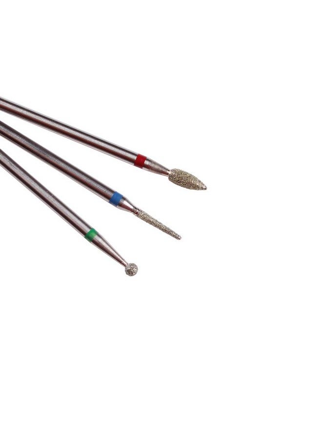 MZCMSL 3Pcs Diamond Cuticle Drill Bits (Needleballbullet) Nail Bitprofessional Manicure Drill Bit Kit3/32 Shank E File - Image 4