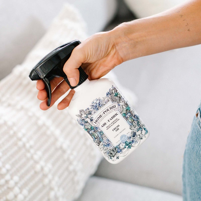 Poo-Pourri Home-Pourri Air + Fabric Multi-Purpose Odor Freshener Spray, 11 Fl Oz, Up to 570 Uses, Fresh Air Scent, Room Deodorizer with Essential Oils, for Carpets, Couches, Bedding & Curtains - Image 5