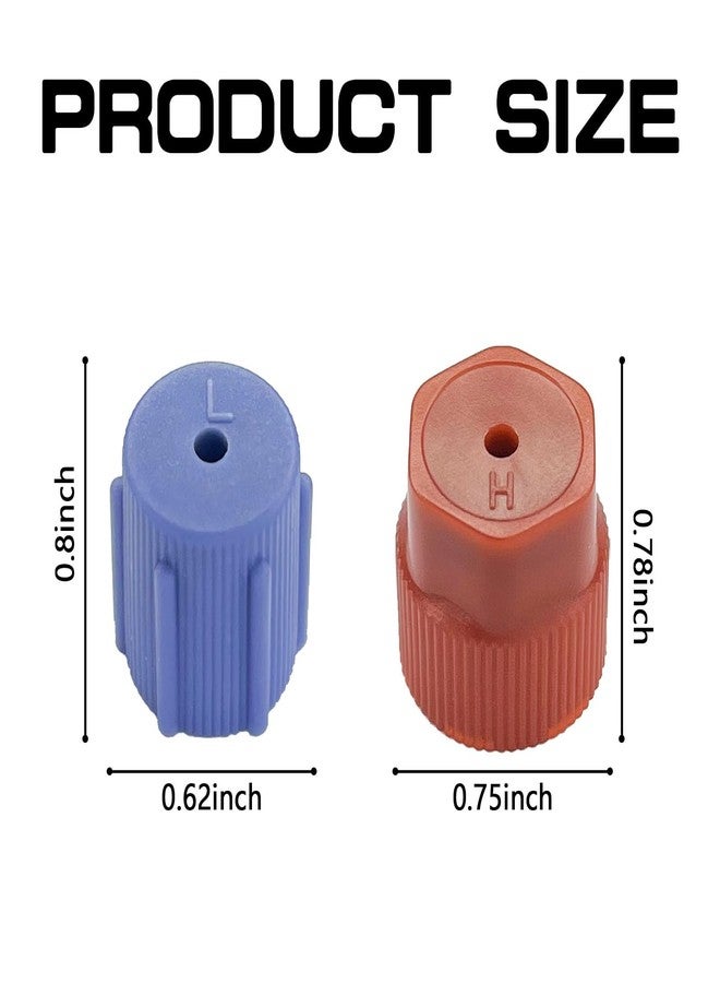 UZZH 10PCS AC Caps for Cars, R134a 13mm & 16mm Cap Air Conditioning Service AC System Charging Port Caps for Car AC Replacement and Maintenance, 5 Blue Low Side & 5 Red High Side Pressure Port Cap - Image 2
