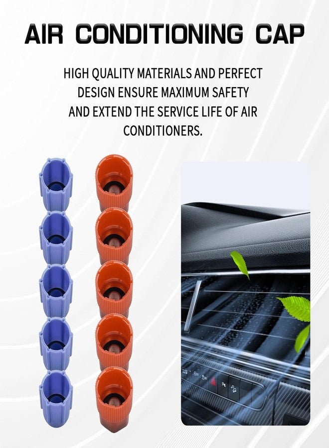 UZZH 10PCS AC Caps for Cars, R134a 13mm & 16mm Cap Air Conditioning Service AC System Charging Port Caps for Car AC Replacement and Maintenance, 5 Blue Low Side & 5 Red High Side Pressure Port Cap - Image 4