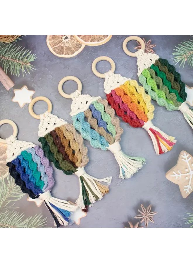 DIY Rainbow Fish Macrame Kit With Tutorial Light Blue Create Tapestries Bag Charms - Image 5